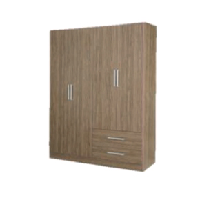 Ropero 4 Puertas 2 Cajones - Nogal/Nogal